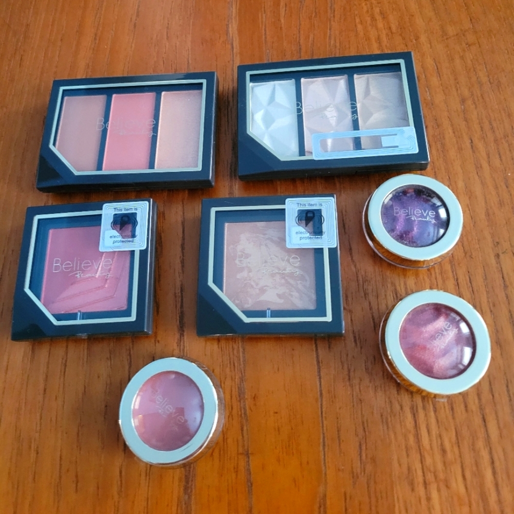 Believe Beauty Bronzer, highlighters, blushes & single eyeshadows.
